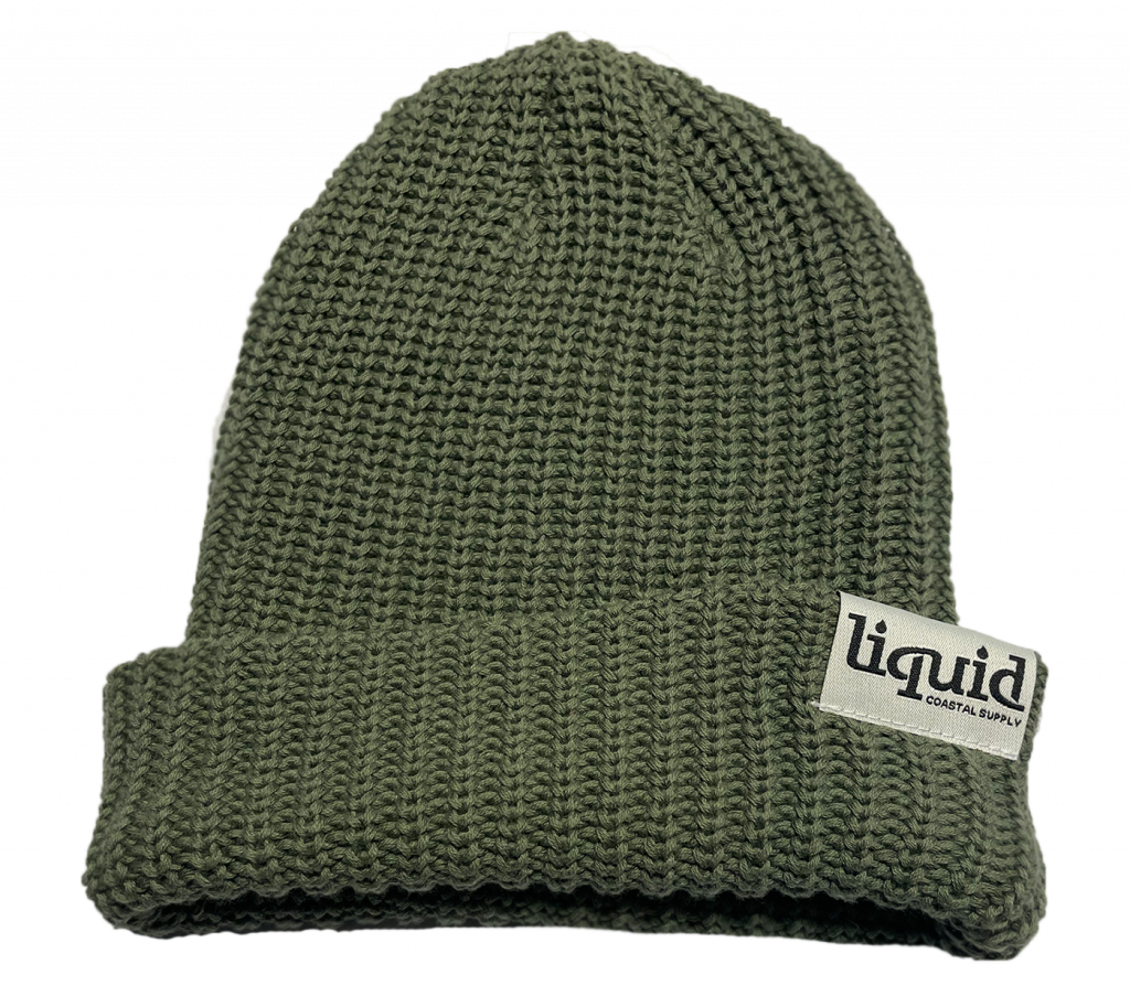 Liquid Tag Beanie - Army Green - Liquid Coastal
